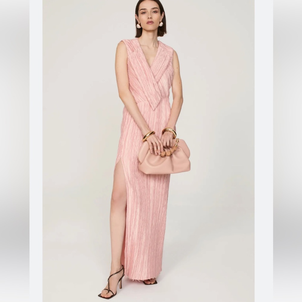 NWOT Marina Moscone Pink Foldover Gown